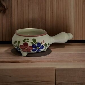Vintage - Ceramic Fondue Pot - Soup Bowl Hand Painted in Portugal For FTD